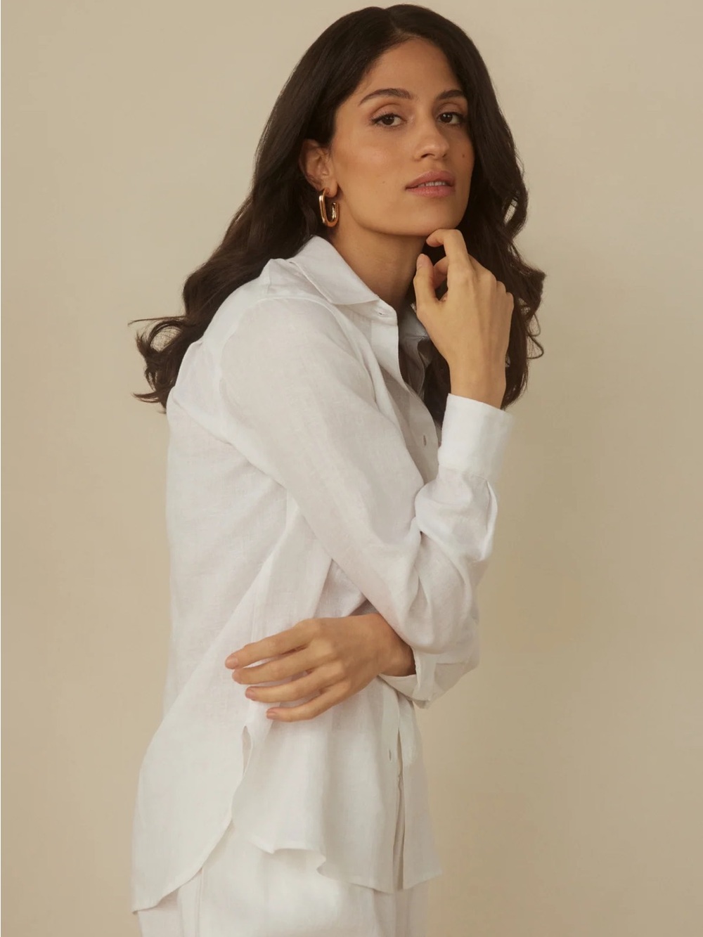 Whitney Linen  Classic White  Linen Shirt size XS